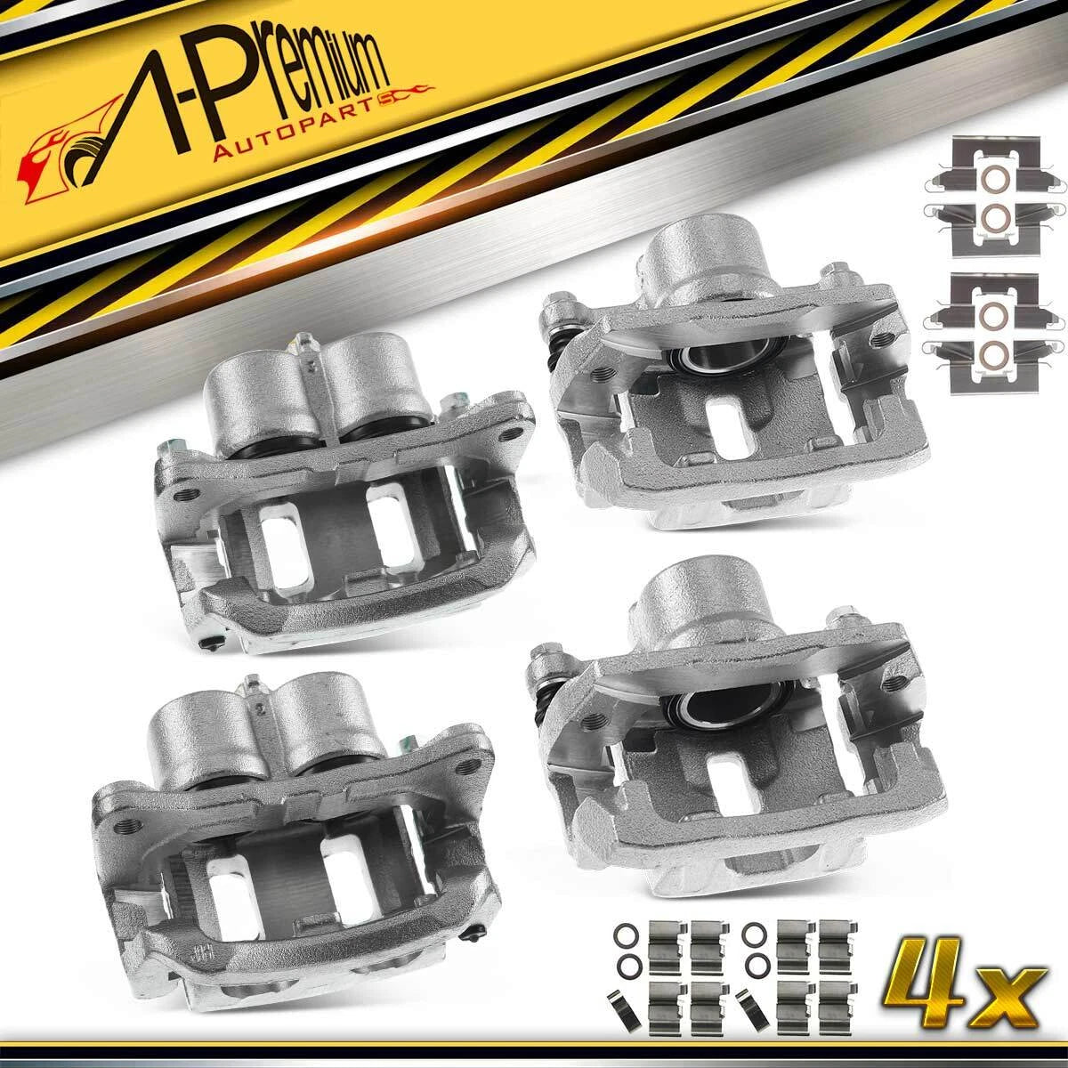 Set of 4 Brake Calipers with Bracket for Ford Edge (2007–2010) 7T4Z2B120C, 7T4Z2B120E, 7T4Z2B292A, 7T4Z2B293A