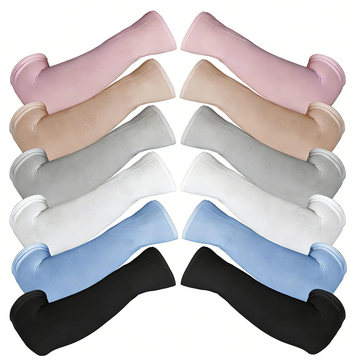 6 Pairs UV Protection Cooling Arm Sleeves for Men Women - Multicolor