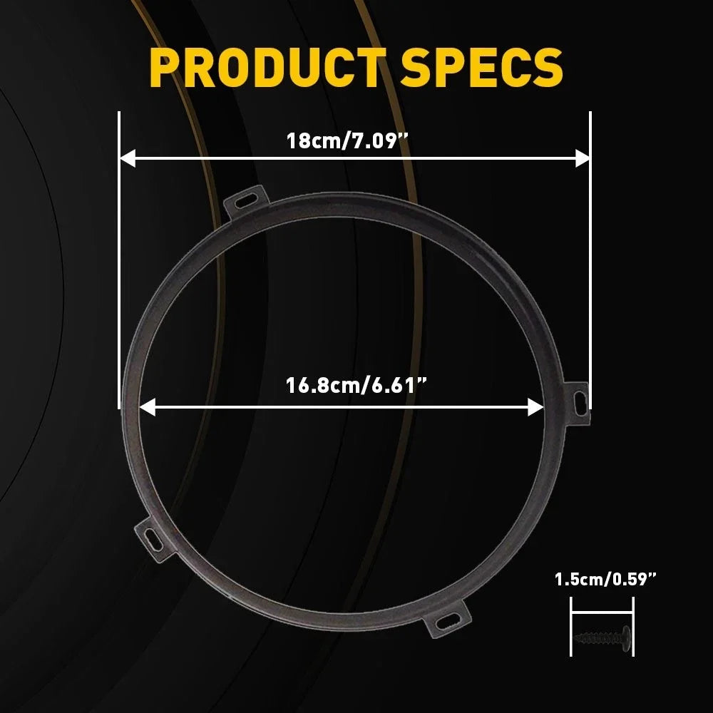 7" Headlight Mounting Ring Bracket Black for Jeep Wrangler JK JKU (2007–2018)