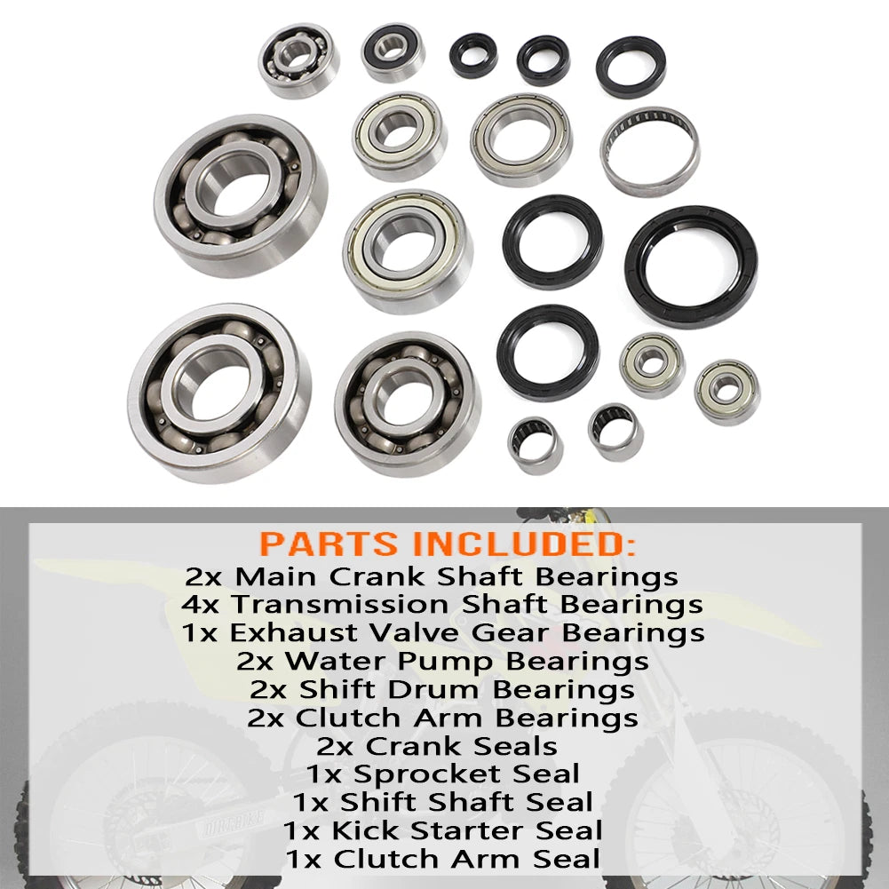 19PCS Bottom End Crank Transmission Bearing Seal Kit for Suzuki RM250 (1996–2000) 76-9600 1-B-6