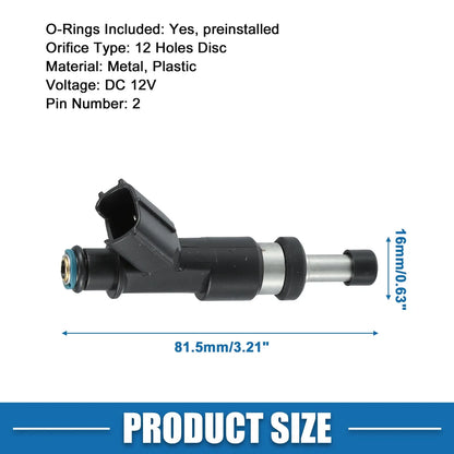 Fuel Injector No. 23250-75100 for Toyota Tacoma (2005–2016) 2.7L Black