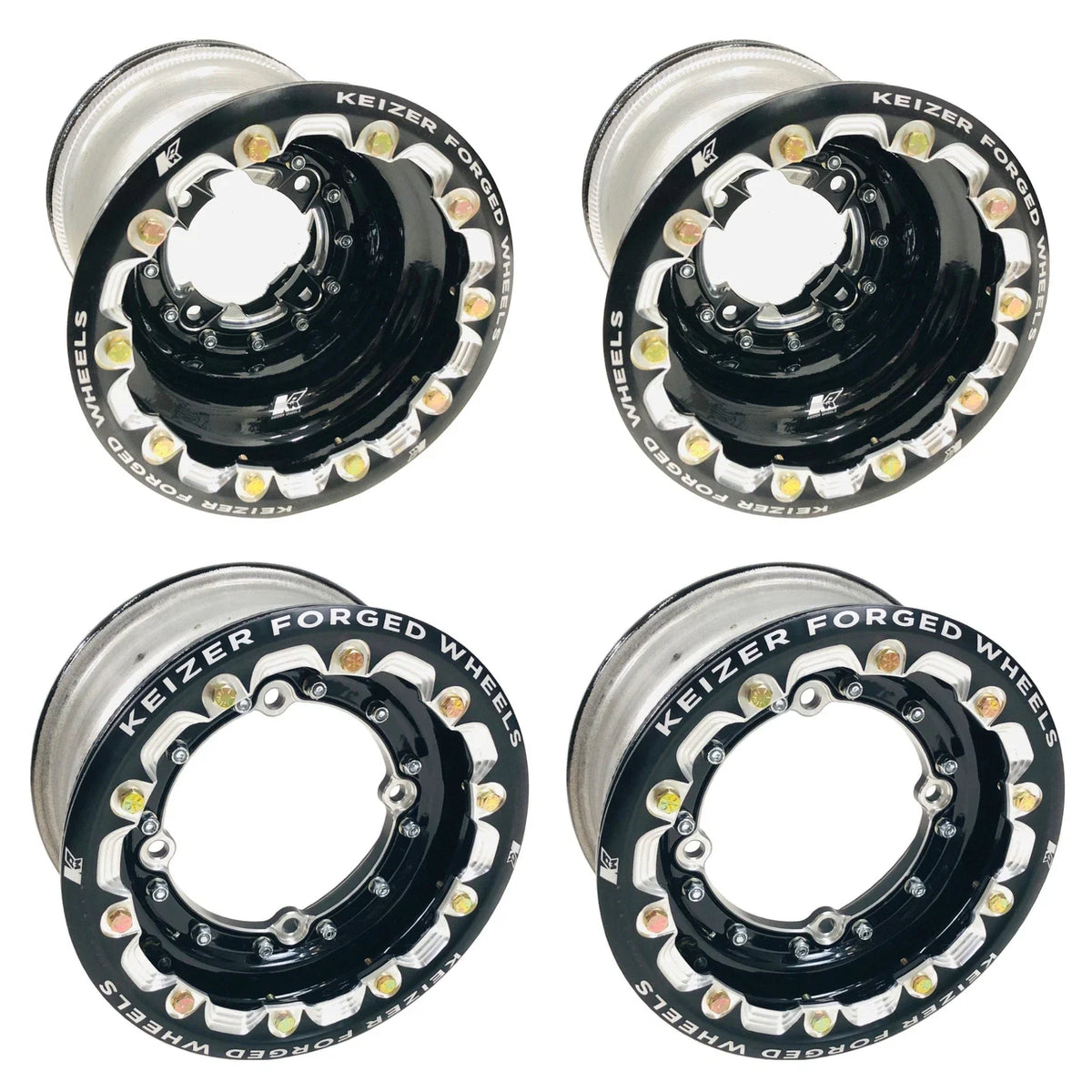 Set of 4 Beadlock Wheels for Banshee 350, Raptor 700 (10" Front & Rear)