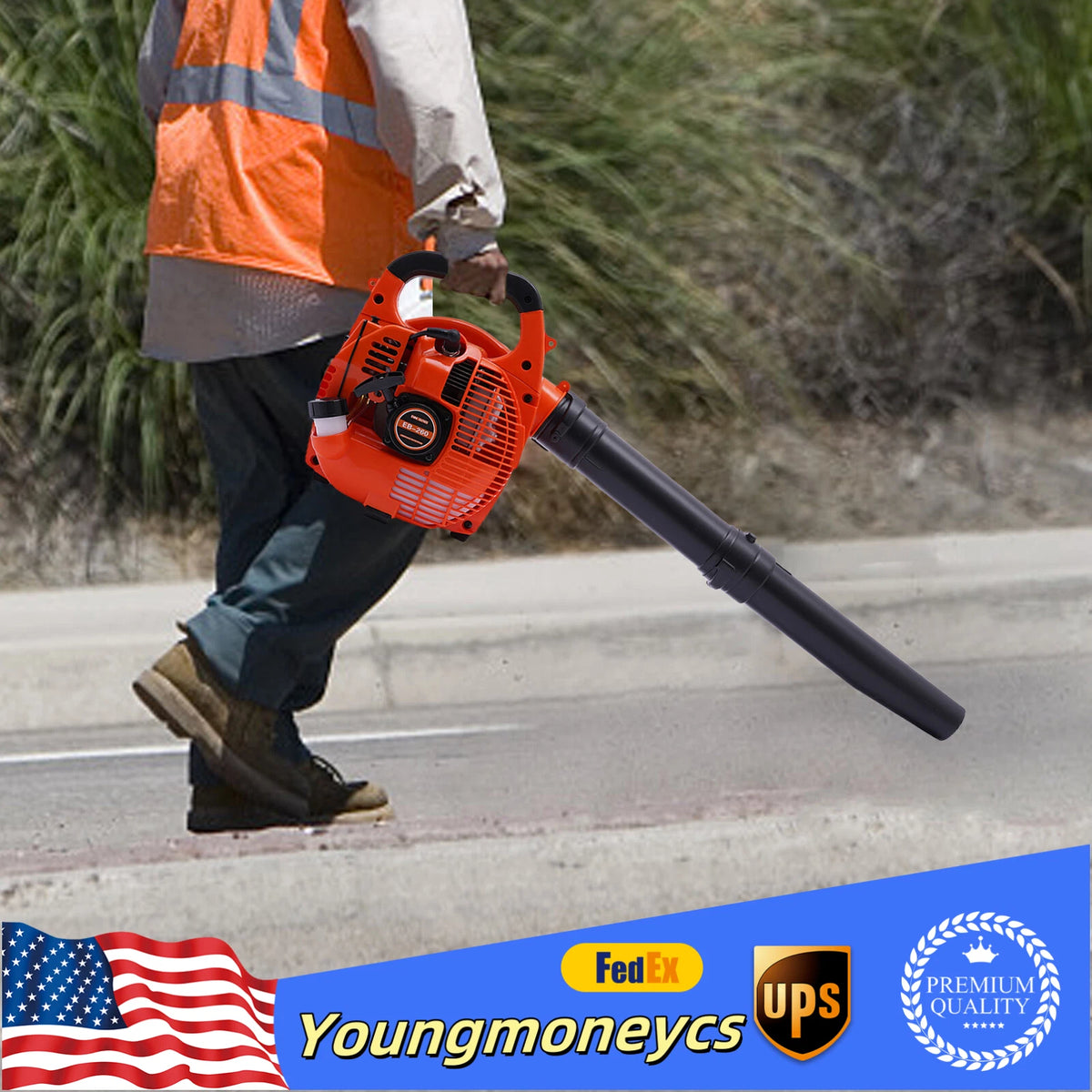 2X 4cc 2-Stroke Gas Powered Leaf Blower for Handheld Use
