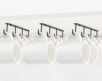 Set of 3 Metal Hooks for Under Cabinet Mug Hanger
