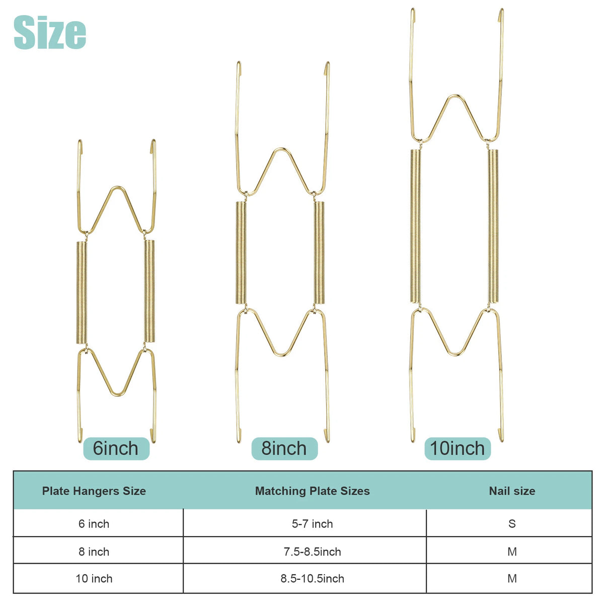Set of 12 Invisible Dish Hooks for Wall Display (6/8/10 inch)