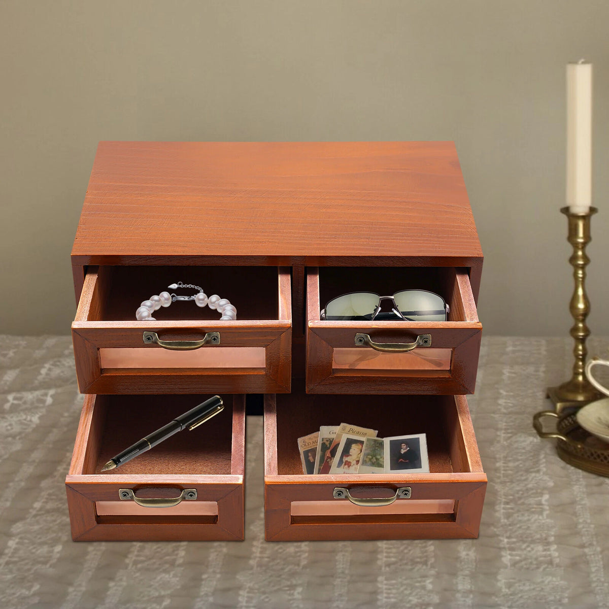 4 Drawer Desk Organizer for Wooden Desktop Storage (No Part Numbers)