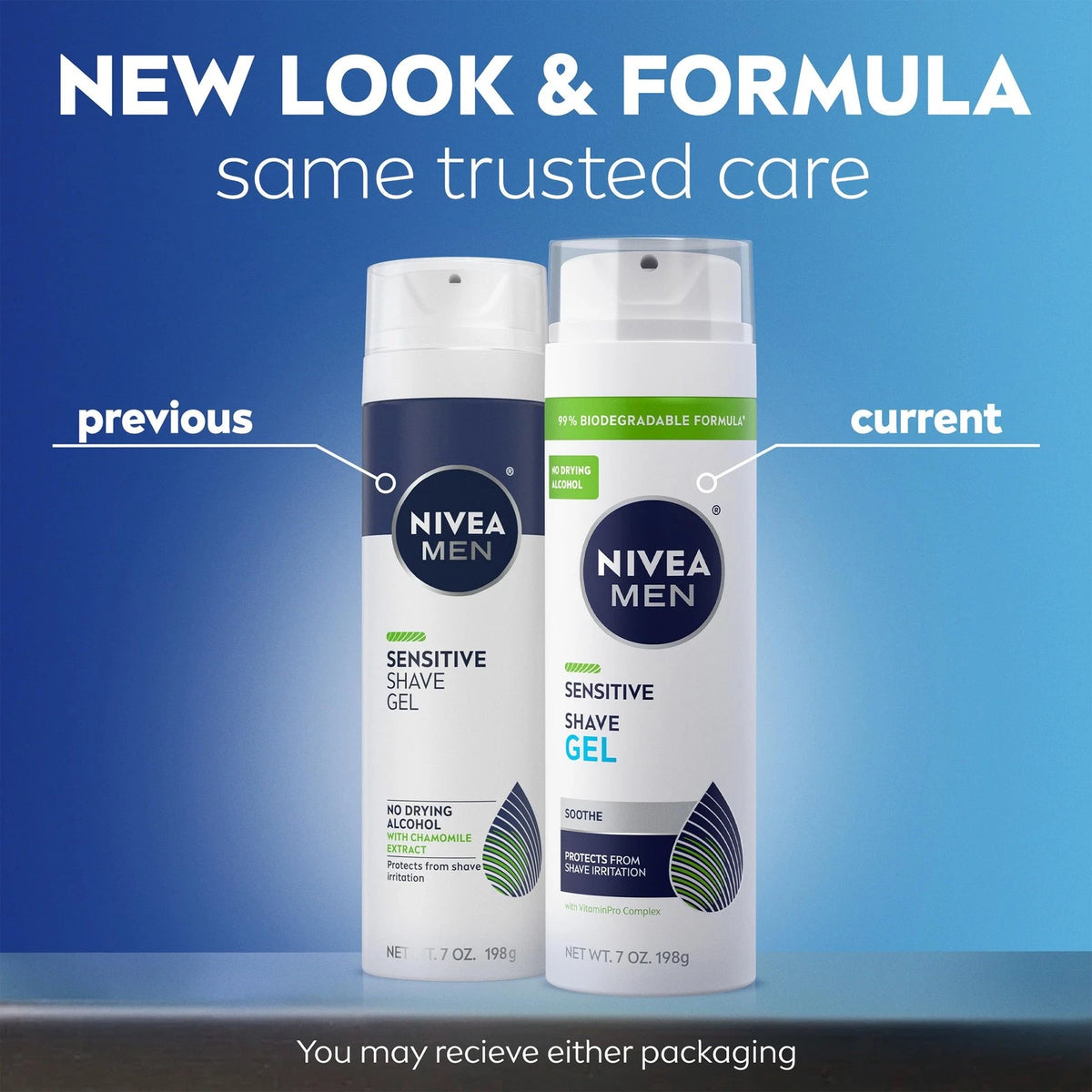 Pack of 3 Nivea Men Sensitive Shave Gel 7 oz for Men