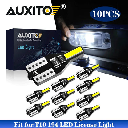 10X T10 194 168 LED License Plate Bulbs for Universal Fit (6000K White)