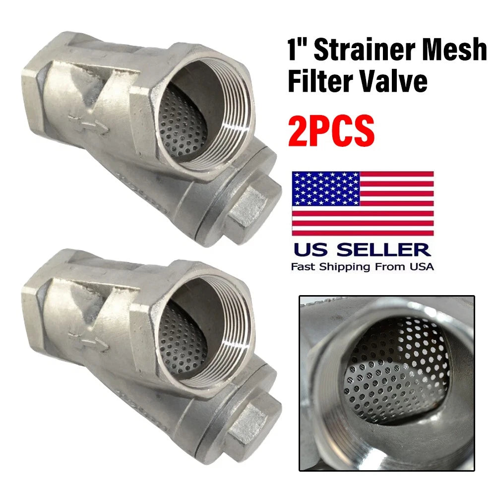 2X Stainless Steel Y Strainer Mesh Filter Valve NPT 1" 800 WOG