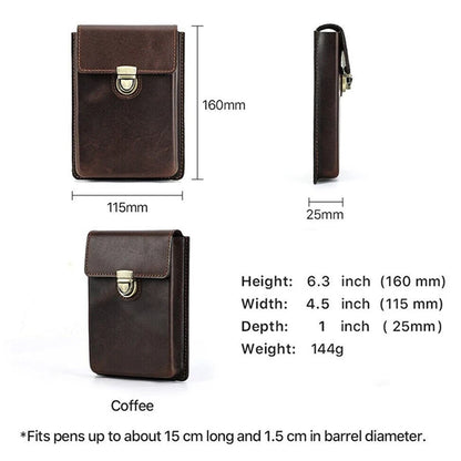 Leather 5 Slots Luxury Genuine Fountain Pen Case Organizer