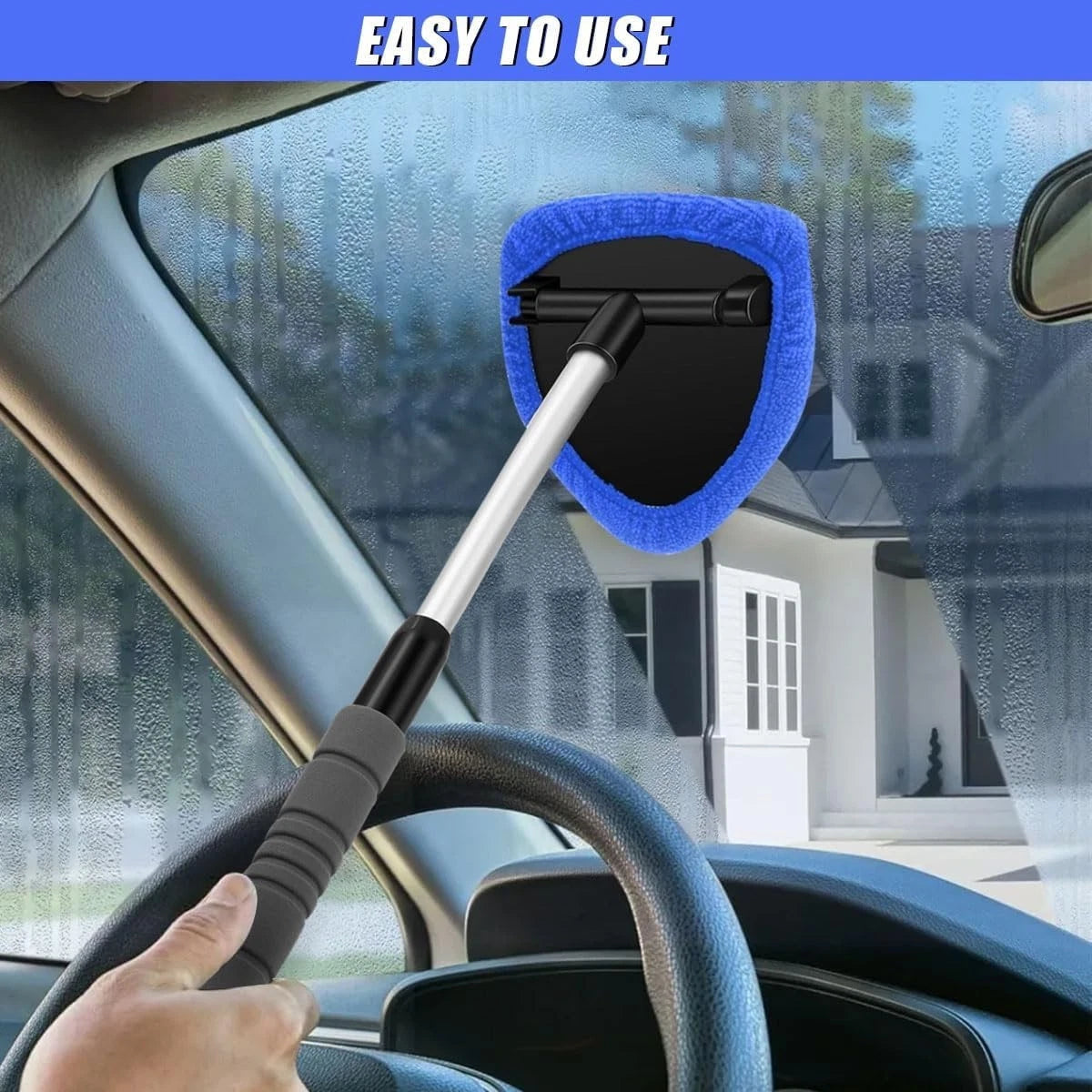 Windshield Cleaning Tool Kit for Cars - Extendable Wiper Cleaner Brush Pad