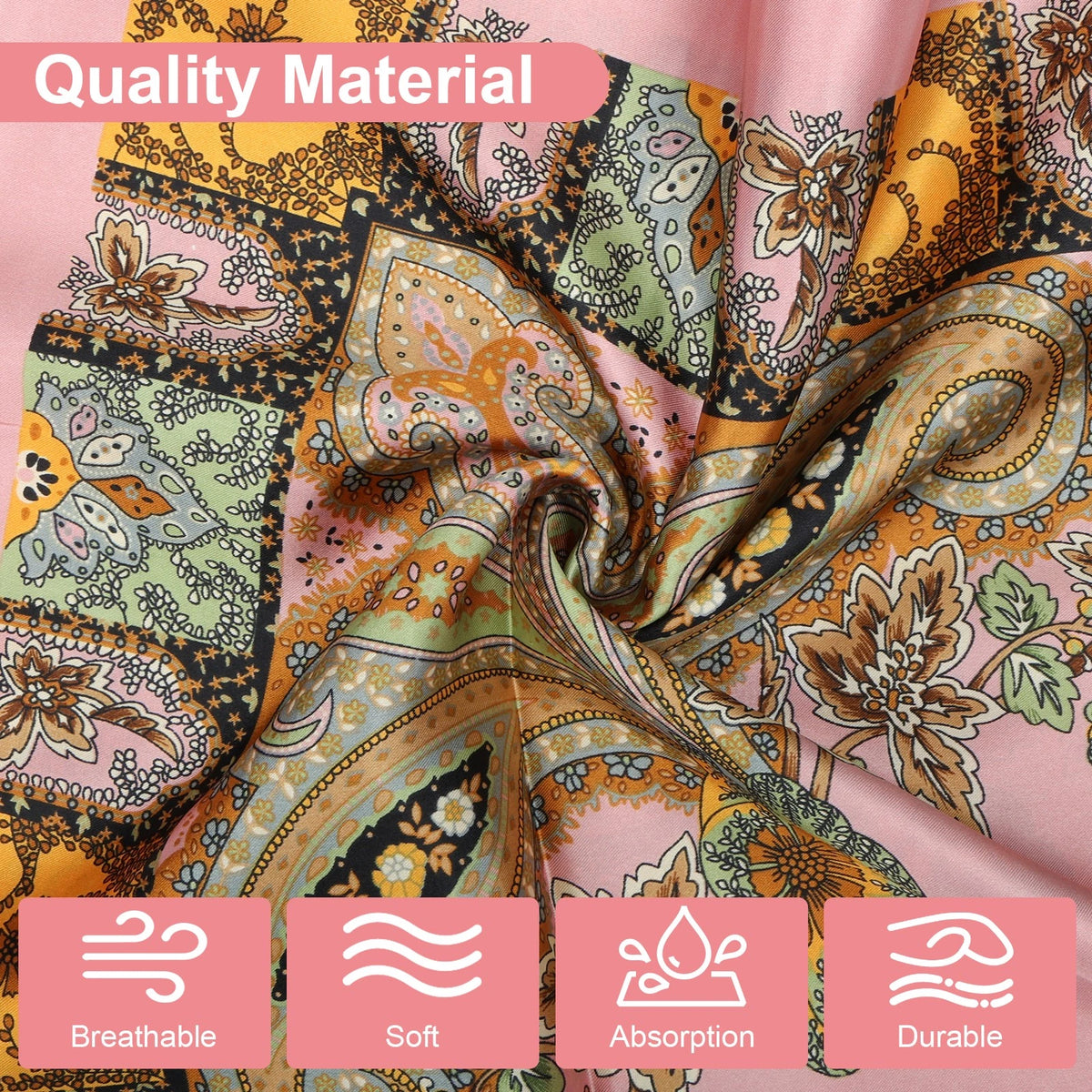 6PCS Satin Scarf Set for Women - Large Thin Shawl Neck Wrap