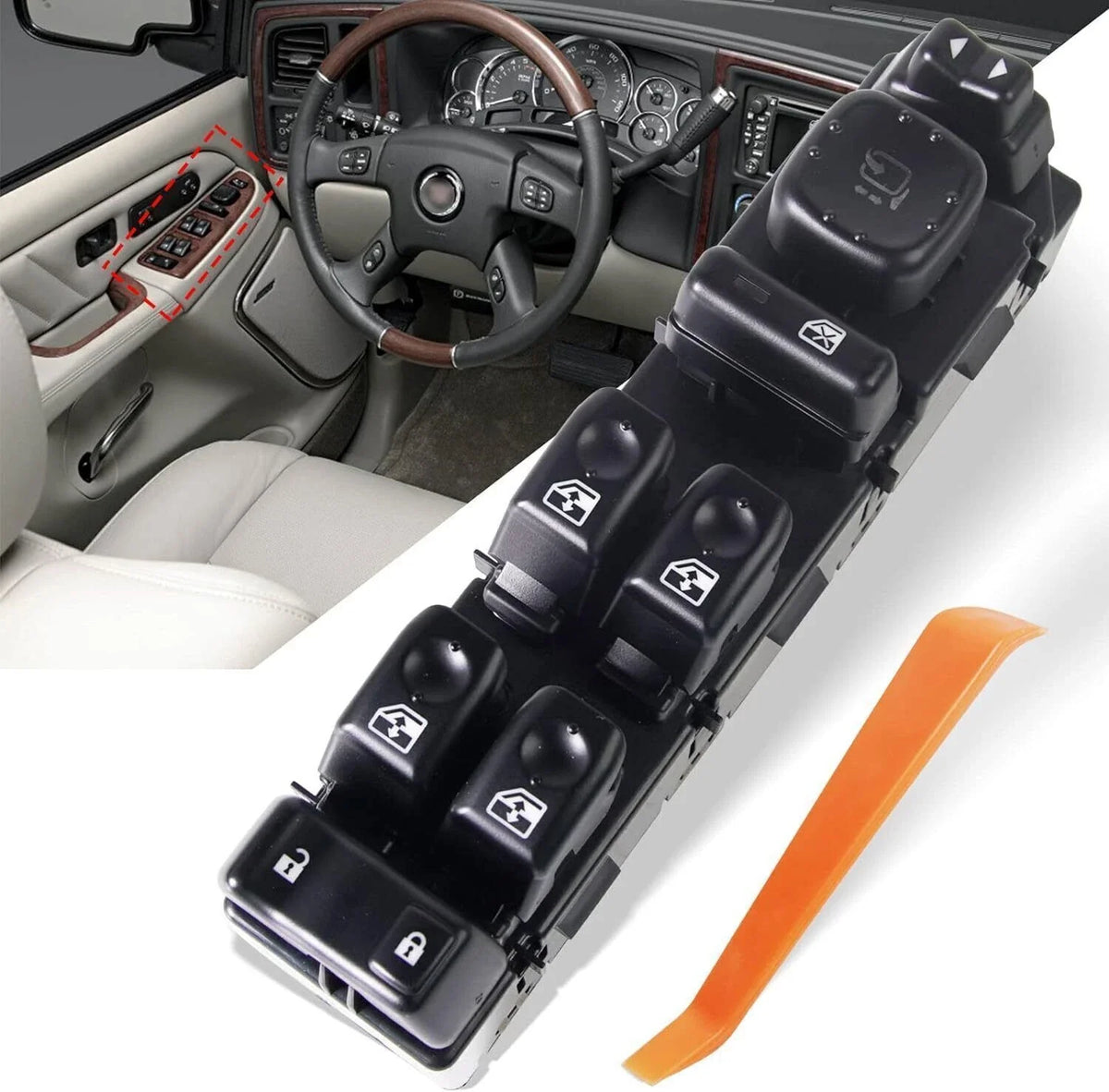 Left Master Power Window Switch for Chevrolet Avalanche 1500 (2003–2006)
