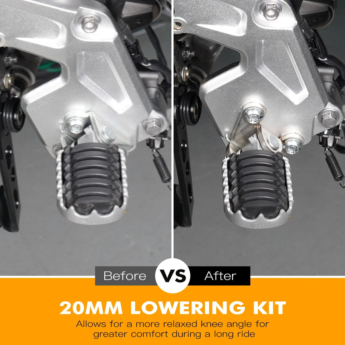 Footrest Footpeg Set with Lowering Bracket for Yamaha Tenere 700 (2019–2023)