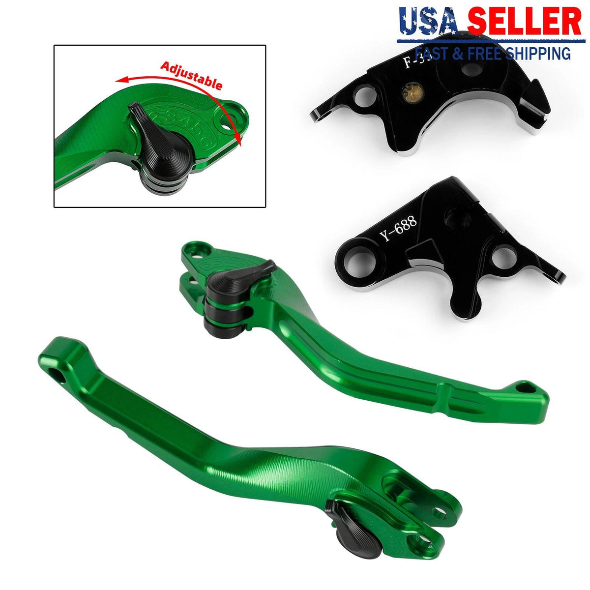 CNC Short Clutch Brake Lever for Honda CBR600RR CBR1000RR (2007–2017) M543-D005-GRN