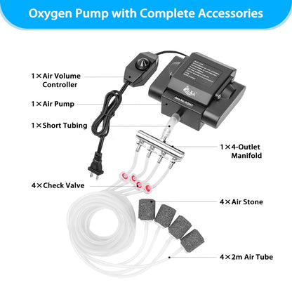 4 Outlet Air Pump for Fish Tank (600 Gal)