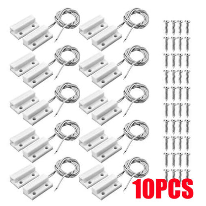 10 Pair MC-38 Surface Mount Wired NC Door Sensor Alarm Magnetic Reed Switch