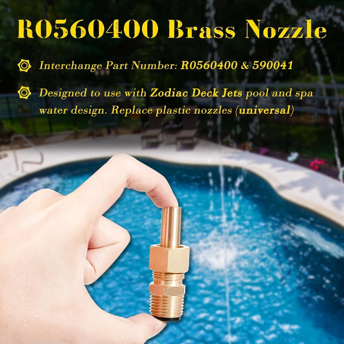 4-Pcs Brass Deck Jet Nozzle for Zodiac Swimming Pool Spa (1/2 NPT)