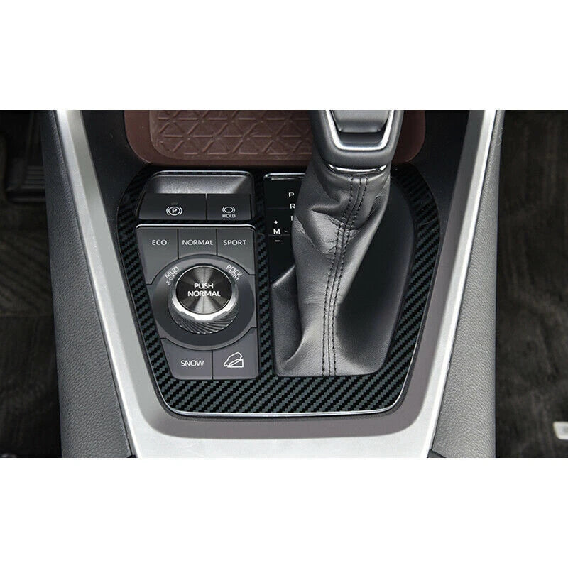 Carbon Fiber Look Gear Shift Box Panel Cover for Toyota RAV4 (2019–2023)