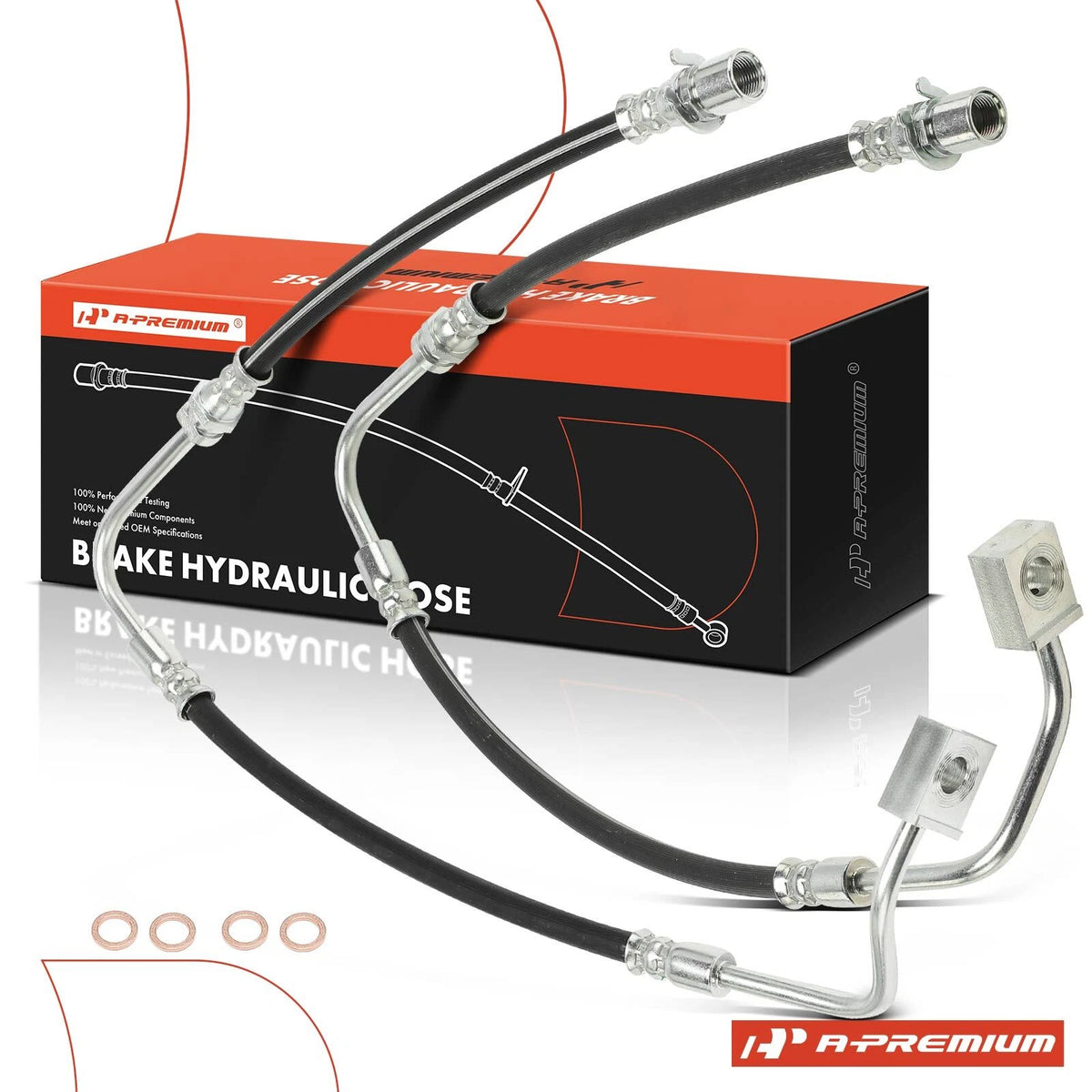 2X Front Brake Hydraulic Hose for Chevy Suburban 3500 HD (H622771, 23367366)