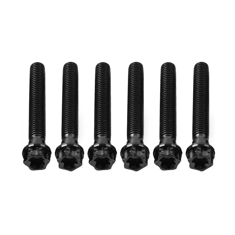6pcs M6x45mm Titanium Torx Head Flange Screws for Motorcycle Bike