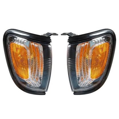 Set of 2 Corner Lights for Toyota Tacoma (2001–2004) w/ Chrome Trim & Bulbs