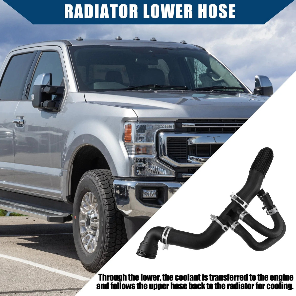 Radiator Coolant Hose for Ford F-150 6.2L V8 (2011–2014) Rubber Black