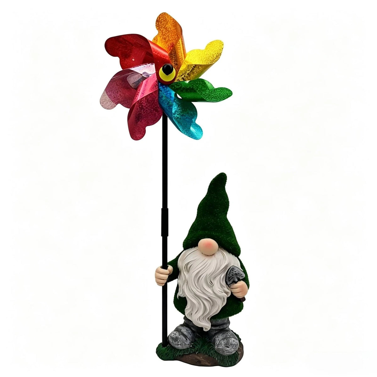 Elf Garden Windmill Gnome Statue for Outdoor Decor