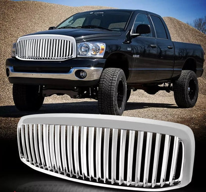 Glossy Chrome Vertical Billet Front Bumper Grille for Ram 1500/3500 (2006–2008) FG781
