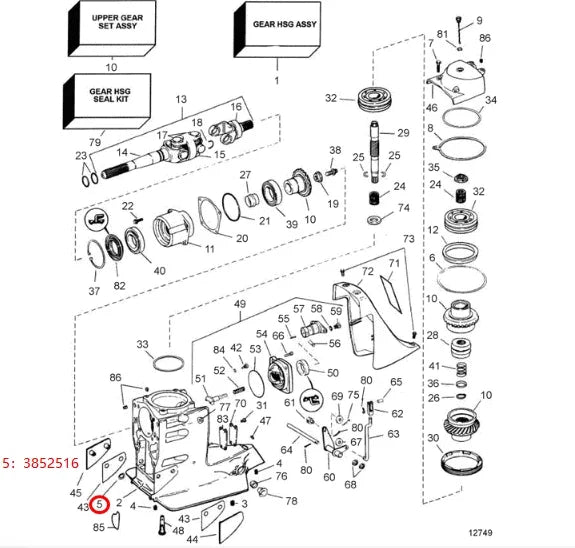 2X Retaining Ring for Volvo Penta (3852516)
