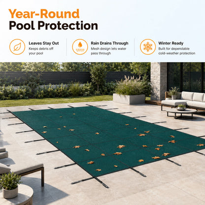 Safety Pool Cover for Above/Inground Pools (16x32, 18x36, 20x40 FT)