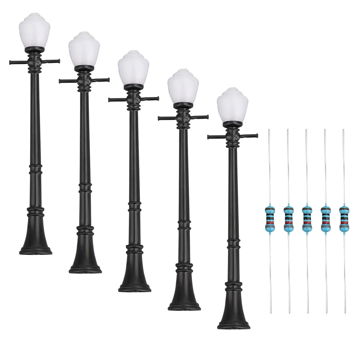 Set of 5 O Scale LED Street Lights for Model Railway T014-001