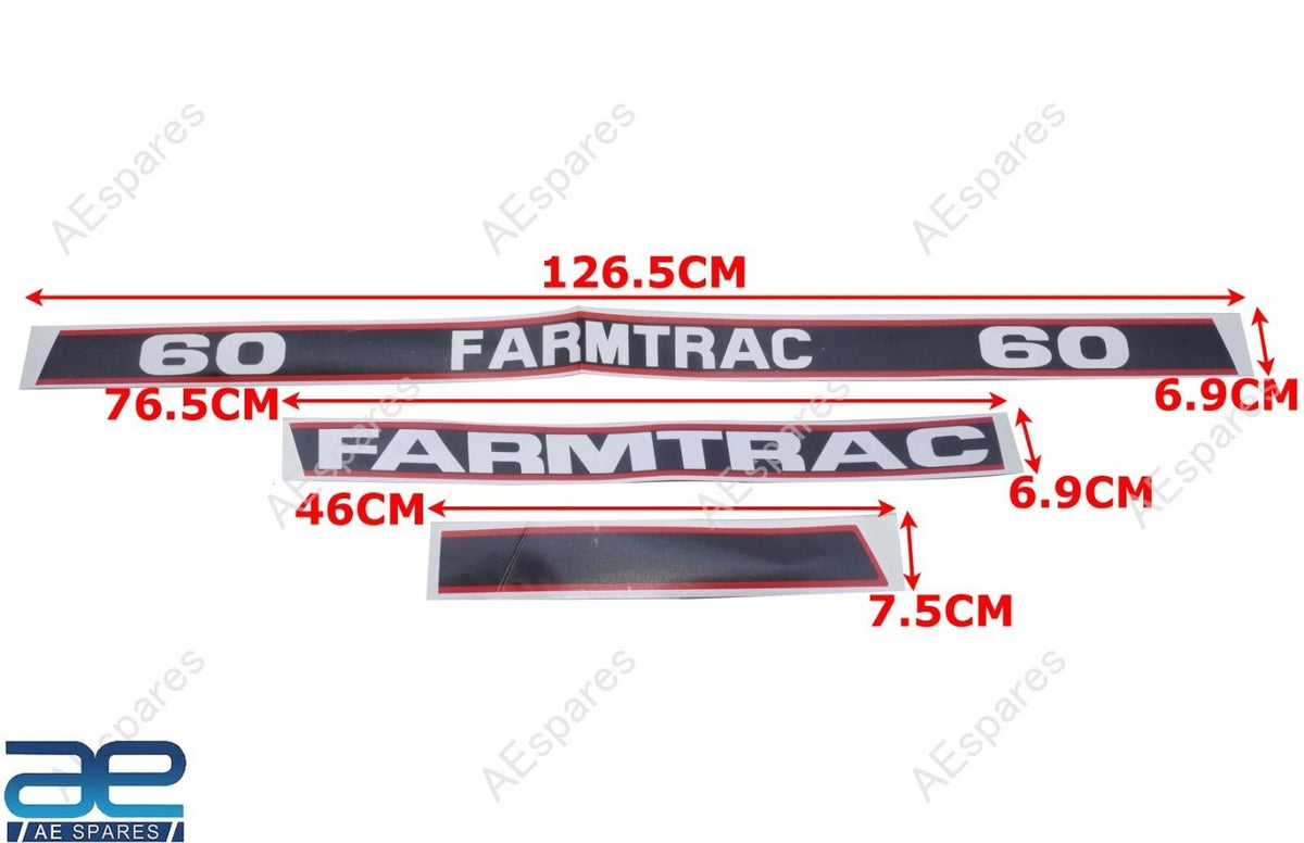 Hood Decal Sticker Set of 4 for Farmtrac 60 Models