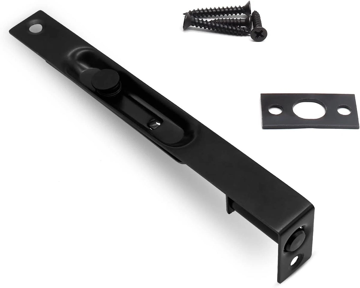 2Pcs 6 Inch French Door Lock for Flush Mount (Style A) - Black