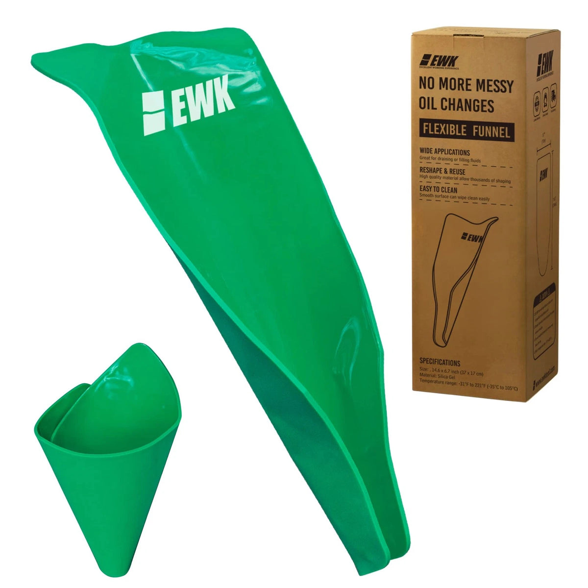 Flexible Oil Funnel for Car Motorcycle Fluid Drain (Reusable, Spill Free)