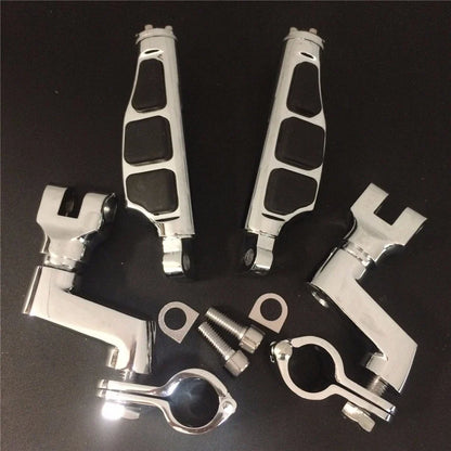 Front 25MM Foot Peg Clamps for Honda GoldWing GL Black Rubber