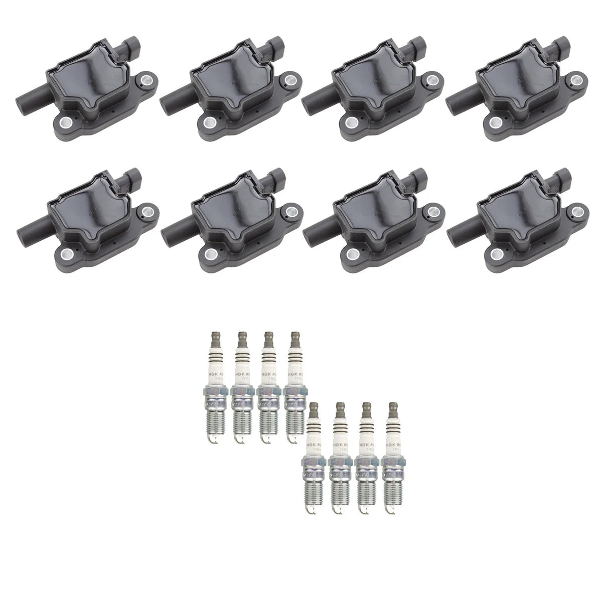 Set of 8 NGK Ignition Coils & Ruthenium HX Spark Plugs for Silverado Sierra Tahoe