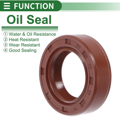 Set of 5 Oil Seal Rotary Shaft Seal FKM Rubber 22x35x10mm