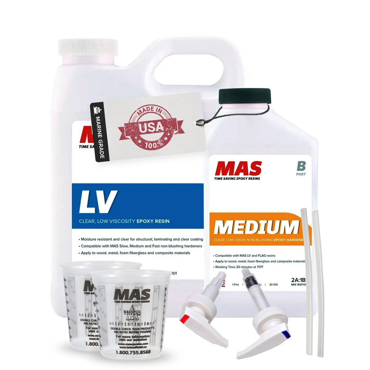 Marine Epoxy Resin Kit 1.5 Quart (2:1, Clear)