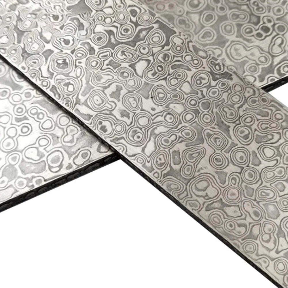 Set of 3 VG10 Damascus Steel Billet Bars for Knife Blade Blanks (150/160/220mm)