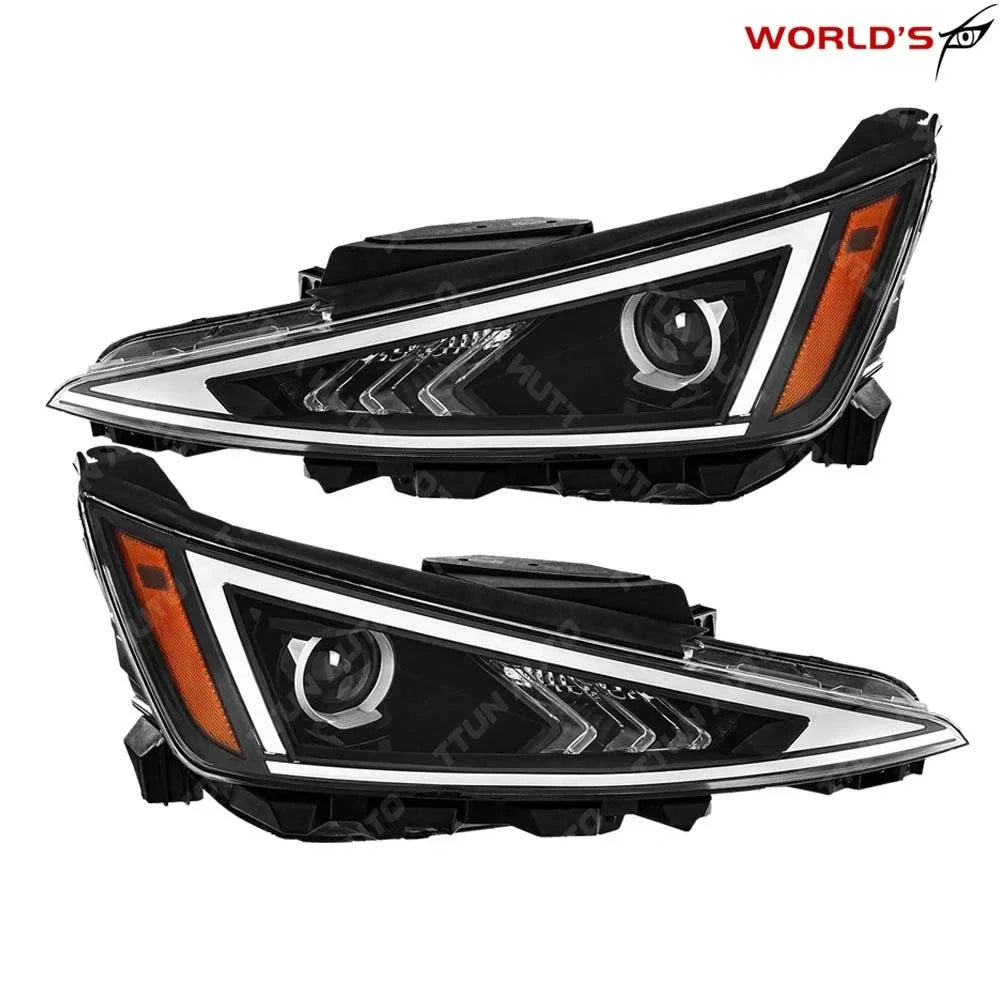 Set of 2 Front Headlights for Hyundai Elantra (2019–2020) Black Housing