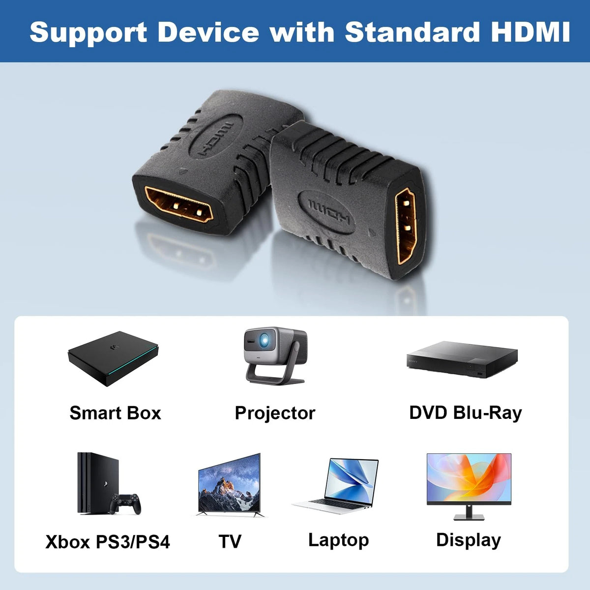 6X HDMI Female to Coupler Connector Adapter for Various Devices