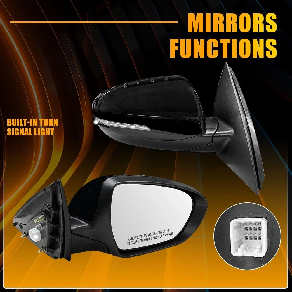 Pair Power Folding Heated Door Mirrors for Kia Optima (2012–2013)