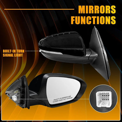 Pair Power Folding Heated Door Mirrors for Kia Optima (2012–2013)