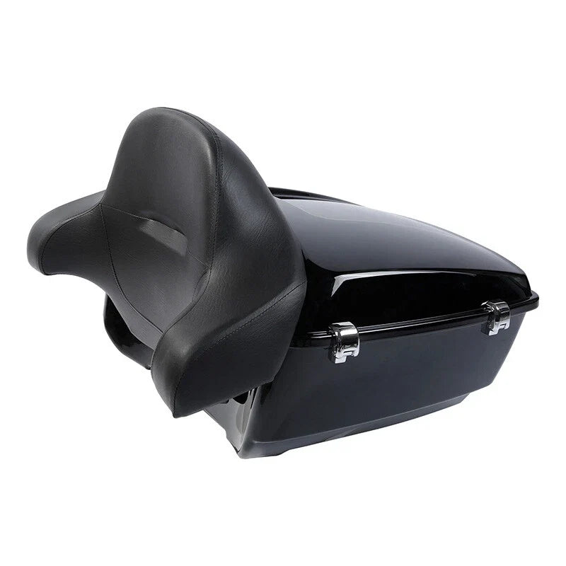 King Trunk Backrest & Chrome Mount Rack for Harley Touring Road Glide (2014–2026)