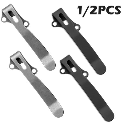 2X Titanium Deep Carry Pocket Clip for AD20 / AD20.5 Knives Black