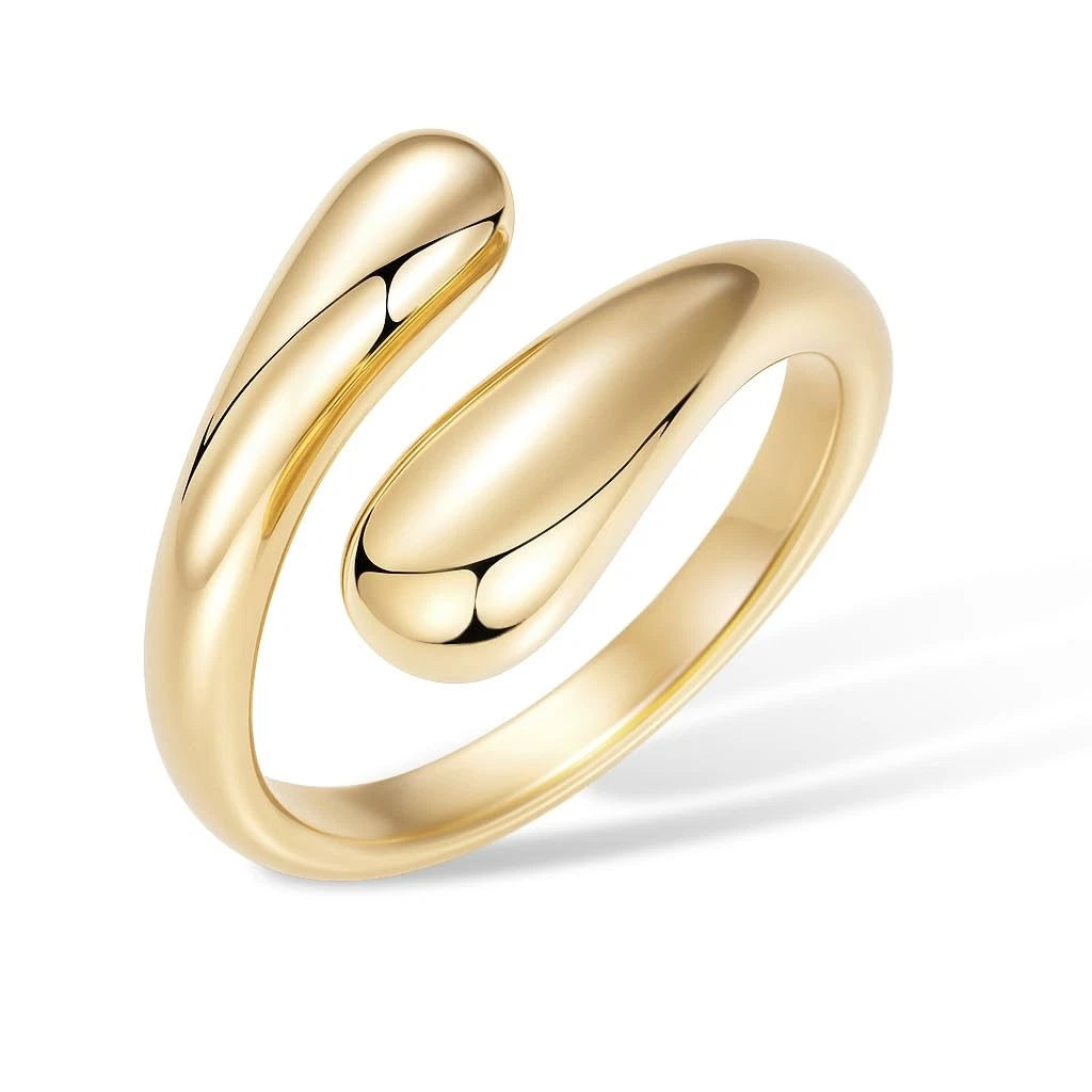 Size 10 Gold Thumb Rings for Women, Stainless Steel