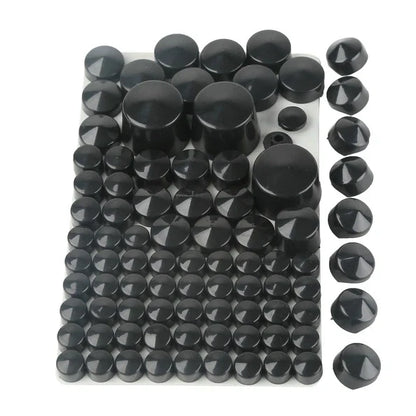 Set of 4 Black/Chrome Bolt Toppers Caps for Harley Softail Twin Cam (1984–2006)
