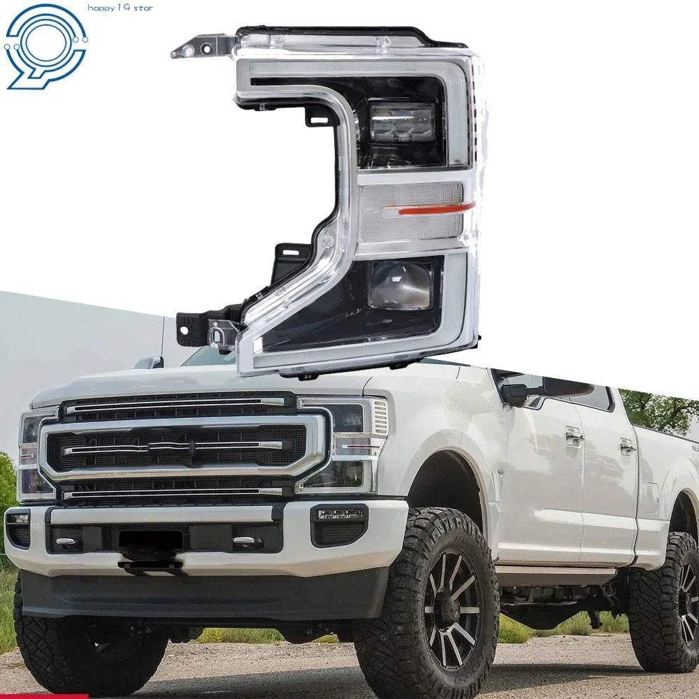 Chrome Trim LED Headlight for Ford F250 SuperDuty (2020–2022)