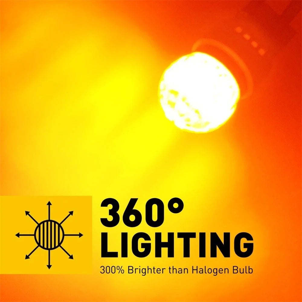 2X Amber LED Turn Signal Light Bulb for AUXITO 7440 7443 580 W21W